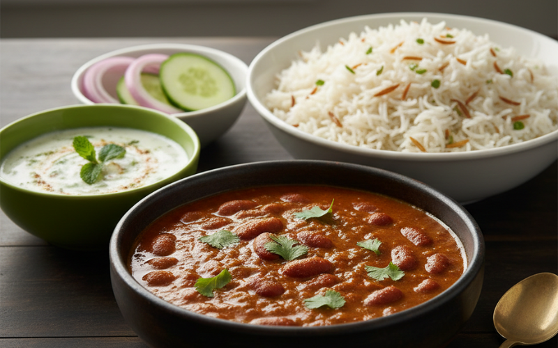 Rajma Masala with Steamed Jeera Rice